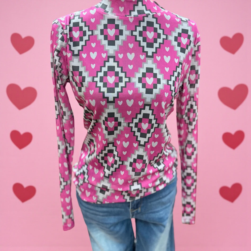 Struck By Cupid Mesh Top