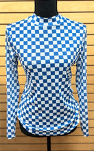 Load image into Gallery viewer, Blue &amp; White Long Sleeve Mesh Top
