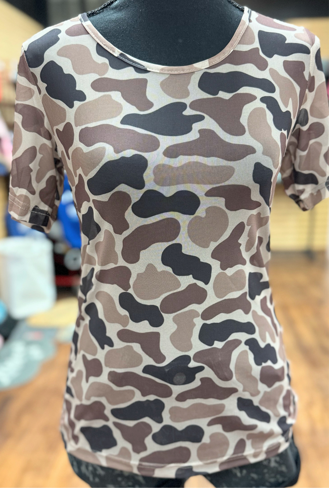 On The Front Line short sleeve Mesh Top