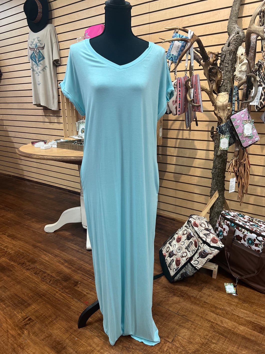 T-Shirt Maxi Dress Light-blue