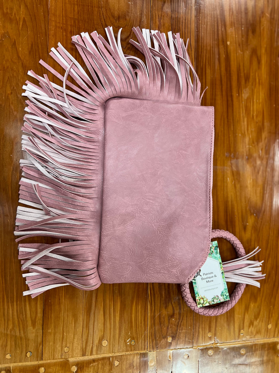 Fringe Clutch-Pink