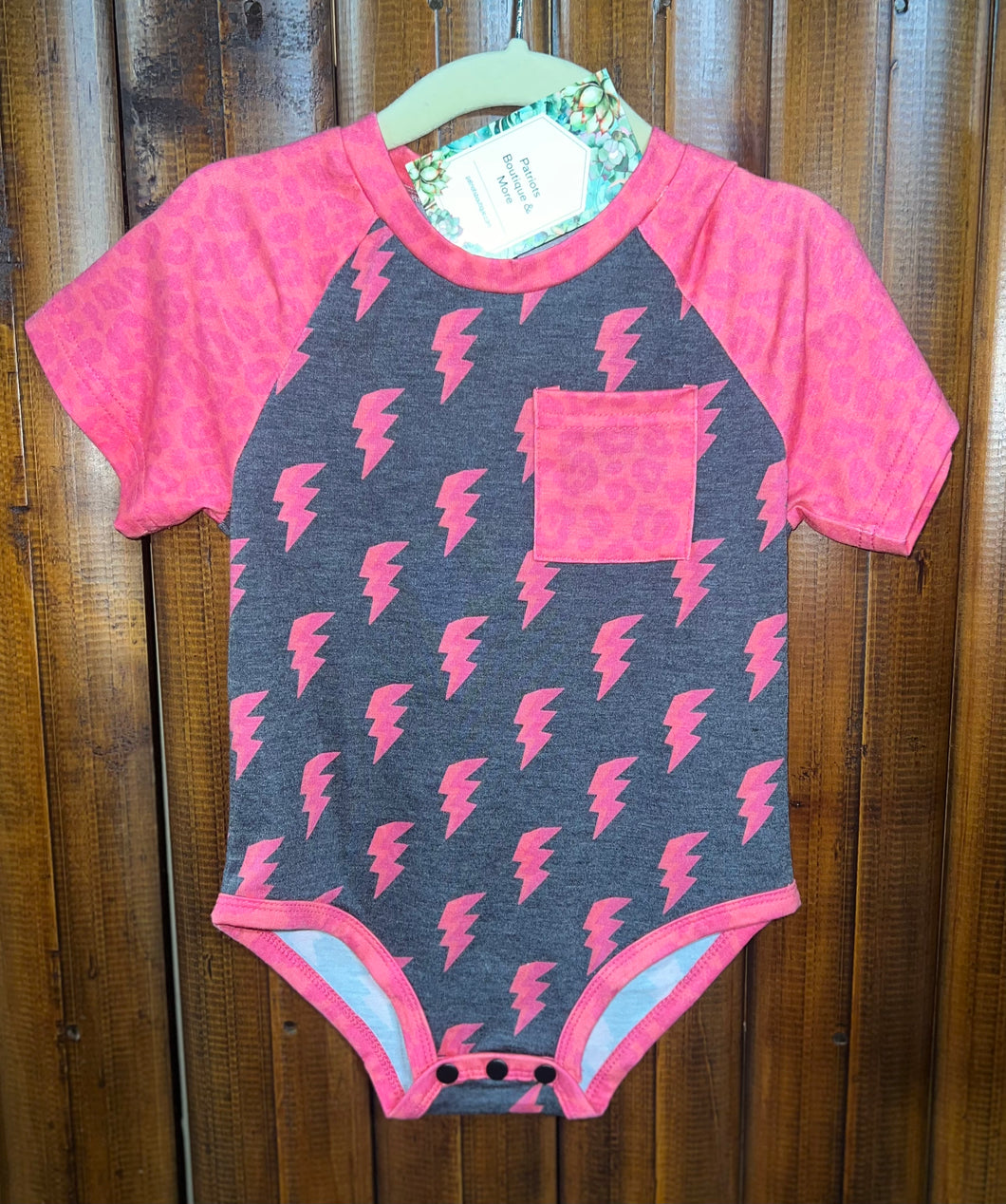 Lightening Onesie with Pink Sleeves