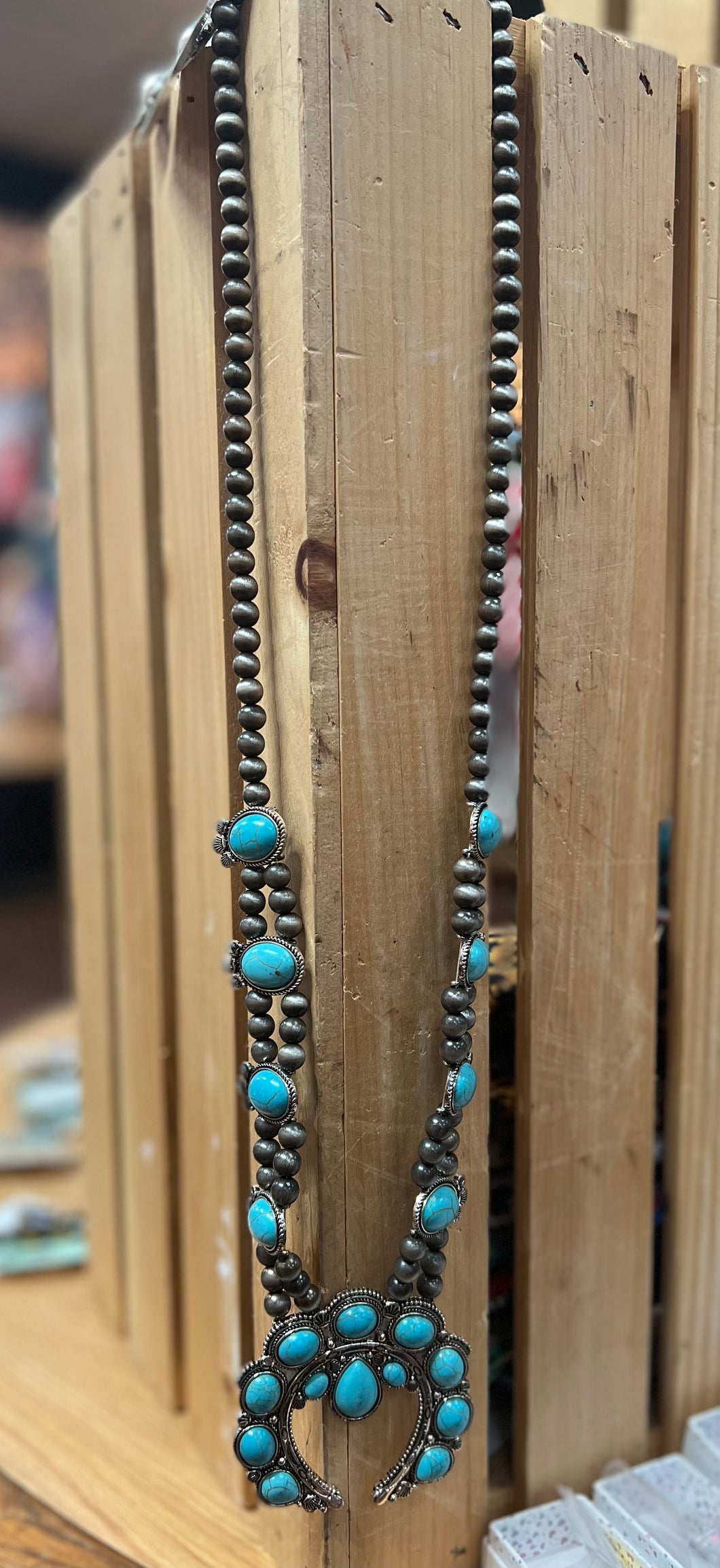 Silver Pearl & Turquoise Necklace